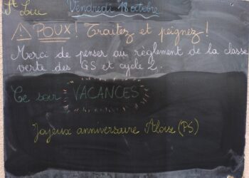 Vendredi 18 octobre 2024 – ECOLE FERMEE SUITE A ARRÊTE PREFECTORAL – Belle fête aux Luc ! Joyeux anniversaire Aloïse (PS) !