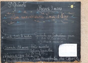 Mardi 3 mars 2026 – Belle fête aux Guénolé ! Happy birthday to Louise (CM1) et Nino (CM2) !